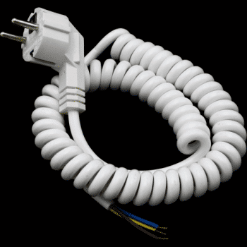 Greenline Krulsnoer 3x1.0Mm Wit Max 2.5Mtr Uittrekbaar