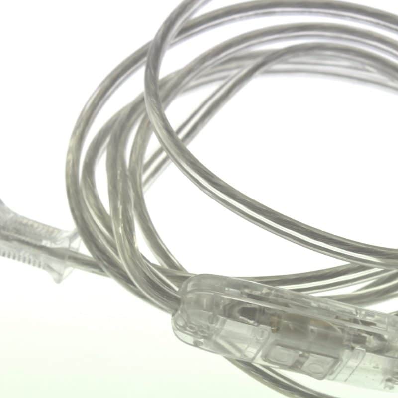 Bulkline Eurosnoer Met Schakelaar 2.0Mtr 2x0.75Mm Transparant