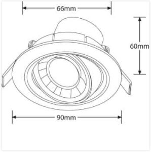 Enlite LED Inbouwspot Spryte 8W 4000K 550L Wentel en Dimbaar Gatmaat 66/90mm IP44 Inclusief Driver - Afbeelding 3