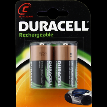 Duracell Batterij Oplaadbaar Nimh Engelse Staaf LR14 C-Cell 2200Mah Bl