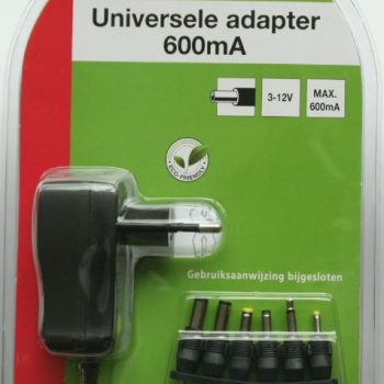 Adaptor 600Ma 7.2W Incl 6 Stekkers + Fusb 3-4.5-5-6-7.5-9 12Vdc