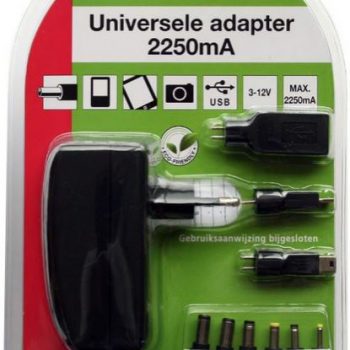 Adaptor 2250Ma 27W Incl 6 Stekkers + Fusb 3-4.5-5-6-7.5-9 12Vdc