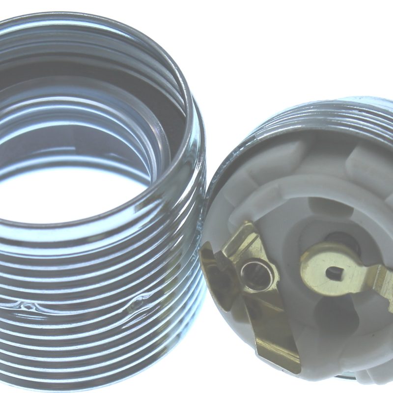 Lamphouder Fitting E27 Buitendraad Chroom