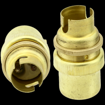 Lamphouder Halogeenlamp Fitting B15D Met Ring Messing Omb15-1