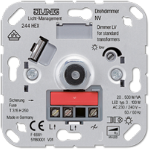 Beroemdheid jacht Hysterisch Jung Inbouw Dimmer 244Hex 20-500W Conventioneel 3-100W Led Druk/Wissel  Faseaansnij