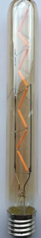 HP-Led Flexled Buislamp ZigZag 4W E27 2200K 320Lm Gold Dimbaar 225x30mm