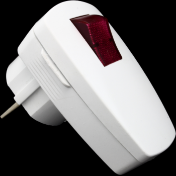 Stekker Ra Met Schakelaar en Lamp Emp100Swl Wit 16A