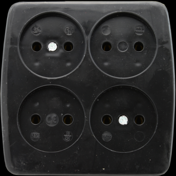 Kaiser Tafelcontactdoos Tcd 4-Voudig Zwart Vierkant 510