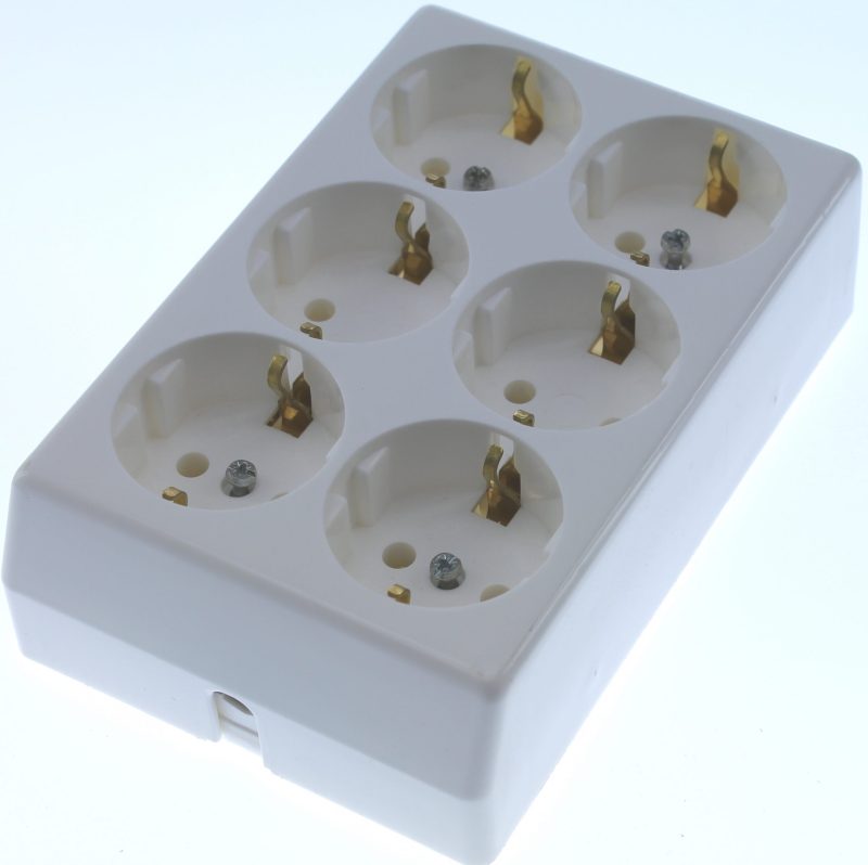 Kaiser Tafelcontactdoos Tcd 6-Voudig Ra Blok 526 Wit