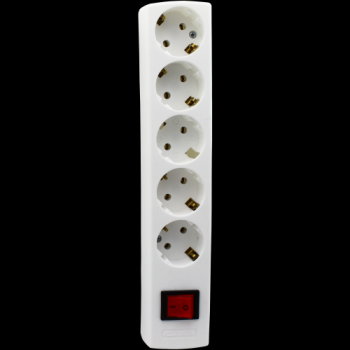 Kaiser Tafelcontactdoos Tcd 5-Voudig Ra Wit Schakelaar Met Lamp 1085