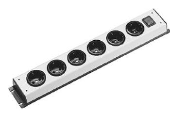 Kaiser Tafelcontactdoos Tcd 6-Voudig Ra Aluminium Schakelaar Met Lamp