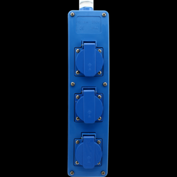 Tafelcontactdoos Tcd 3-Voudig Ra Blauw Stootvast en Waterdicht Ip44