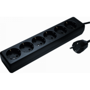 Kaiser Tafelcontactdoos Tcd 6-Voudig 3x1.0Mm Ra 1.50Mtr Snoer Lang 526 Zwart