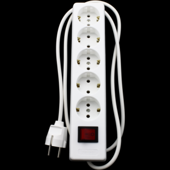 Kaiser Tafelcontactdoos Tcd 5-Voudig 3x1.50Mm Ra 1.50Mtr Snoer Schakelaar Met Lamp