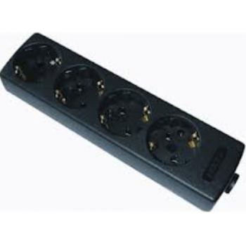 Greenline Tafelcontactdoos Tcd 4-Voudig Ra 3.0Mtr Snoer 45Grd Zwart