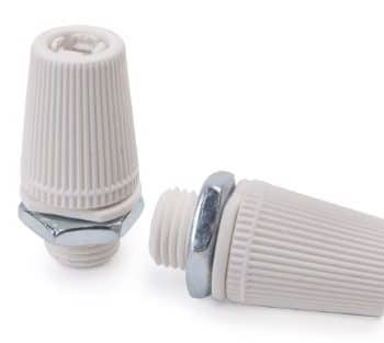 Klemnippel M10 2-Delig Draaiknop en binnenwerk WitTrekontlasting