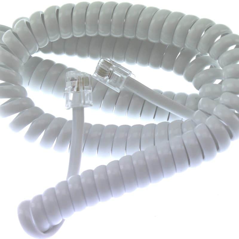 Blueline Telefoon 7143 Hoornsnoer 4.5Mtr Rj10 4P4C Spiraal Wit