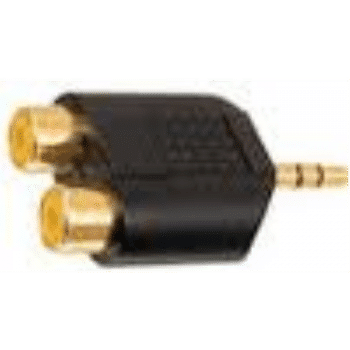 Golden-Note 4115 Verloopkabel 3.5Mm Audio Jack Naar 2x Rca Plug 0.20Mtr Tr.