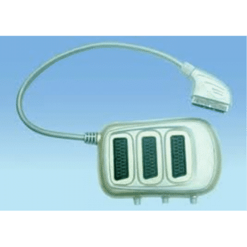 Blueline Video Kabel 51473S Scartblok 3Voudig Met 0.20Mtr Snoer Zilver