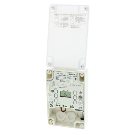 Klemko 840007 Schemerschakelaar Lightguard Kl Opbouw 230V 10A Lux Tijdklok Inclusief Weekprogramma (Potentiaalvrij) Dcf