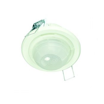 Klemko 870580 Bewegingsmelder Plafond Inbouw Pir 220-240Vac Max.Vermogen 2300W Met Detectiehoek 360Graden 10M Lux en Tijd Instelbaar
