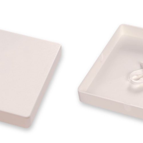 Plafondplaat Afdekplaat Blindplaat Vierkant Wit Met Beugel en Lip