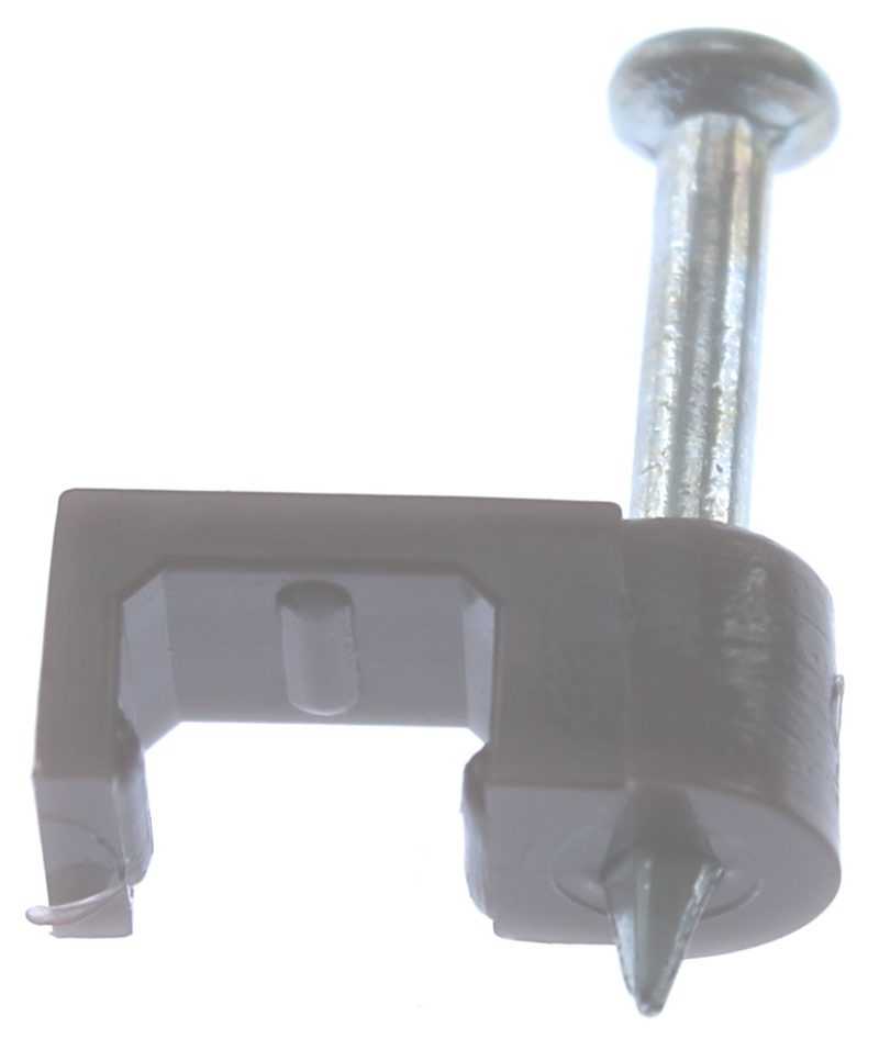 Snoerclips Kabelbeugel Plat 6Mm Per 100Stuks Doosje Bruin