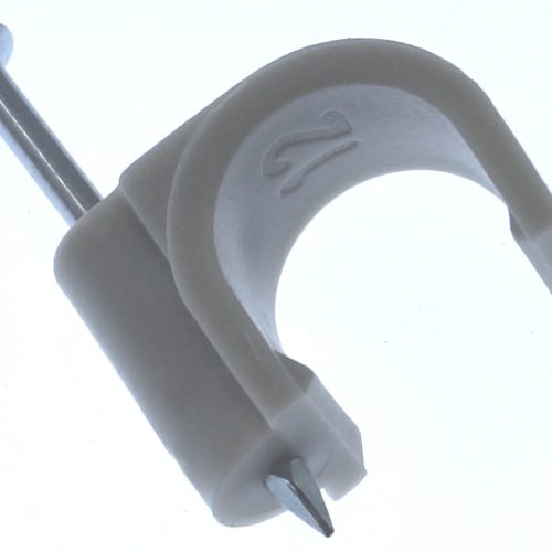 Snoerclips Kabelbeugel Rond 12Mm Per 100Stuks Doosje Grijs