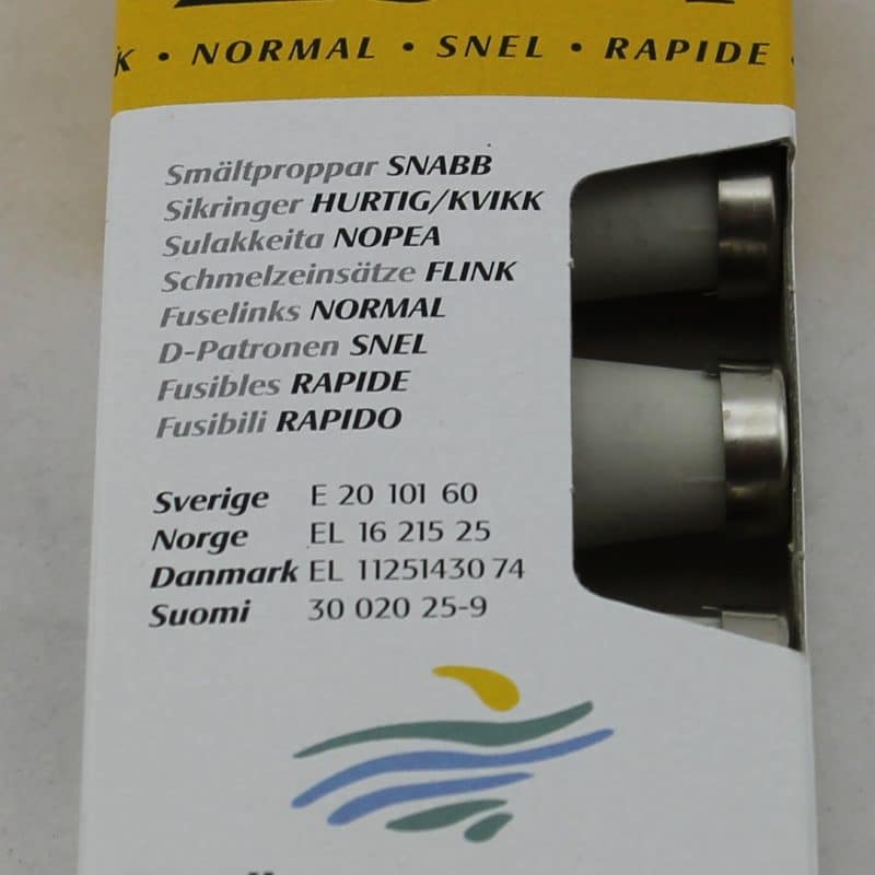 Zekering Smeltveiligheid Stoppen Snel 25Amp Geel Verpakt Per 5St Prijs PStuk