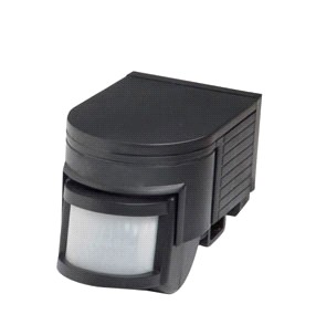 Robus Bewegingsmelder Wand Opbouw 180graden Pir Sensor Zwart 10sec-10min R180 IP44