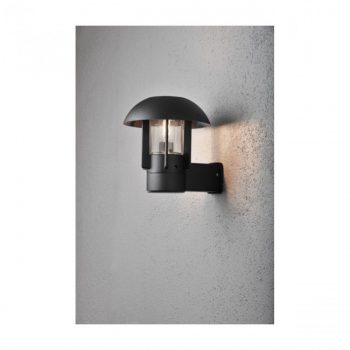 Konstsmide Wandarmatuur Heimdal 404-750 E27 Helder Glas Zwart