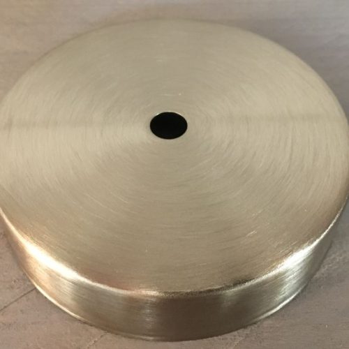 Plafondkap Stoere Zolderkap Metaal 95mmx25mm 1-Lichts Geschuurd Chroom