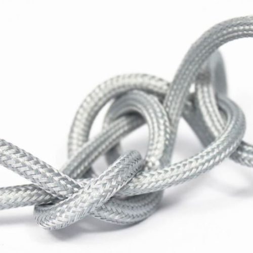 Vmvs TT-05S Omvlochten Stof 2X0.75Mm Silver Cloud  L=3meter