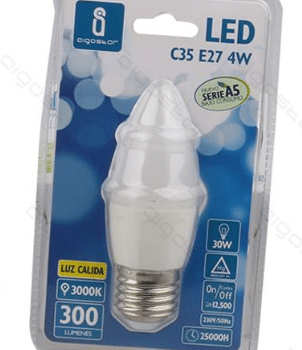 Aigostar Ledlamp Kaarsmodel B22 4W-30W C35 300Lumen 3000K Helder Niet dimbaar
