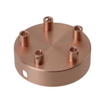 Calex Plafondplaat 940078 Metaal 100Mm 5Gat Mat Koper