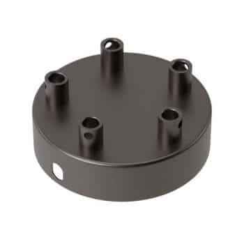 Calex Plafondplaat 940074 Metaal 100Mm 5Gat Mat Parel Zwart