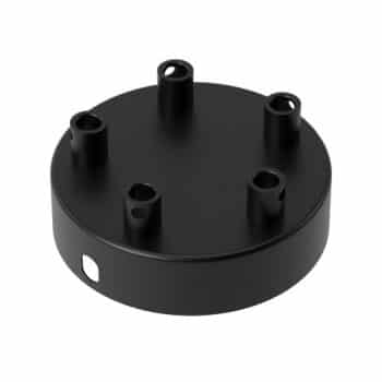 Calex Plafondplaat 940070 Metaal 100Mm 5Gat Mat Zwart