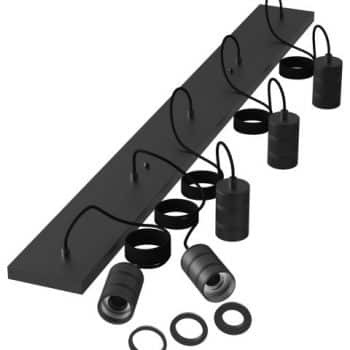 Calex Pendule 965247 5 Delig 3-Rings E27 1330Mmx140 Mmx25Mm Mat Zwart