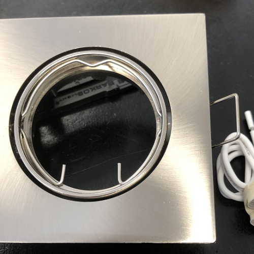 Oscaluz Arkos Uni Inbouwspot 51Mm Vierkant Wentel Kantelbaar Geschuurd Chroom 75534D Gat 75x75mm