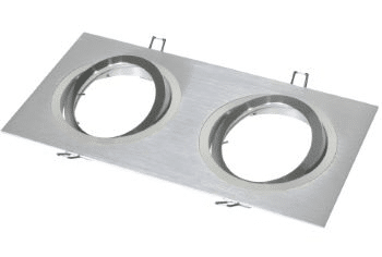 Tro- Led Inbouwspot  Plate 111mm Alu 2-Gats Vierkant 355(325)x180(150)