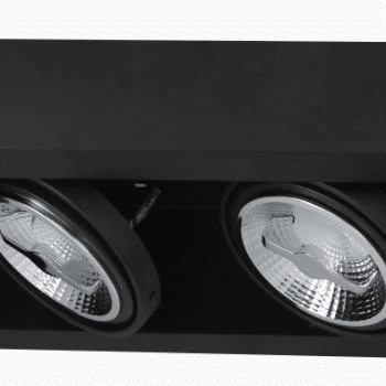 Tro- Uni Inb. Spot Vierkant Trimless Zwart 2x AR70 210x110x100 148-052