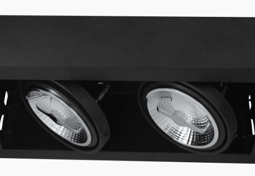 Tro- Uni Inb Spot Vierkant Trimless Zwart 2x 111mm 345x119x100 148-045