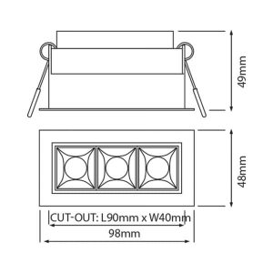 Karizma Tre 927-350L 7W 15Gr Zwart Ip20 90X40X49Mm - Afbeelding 3