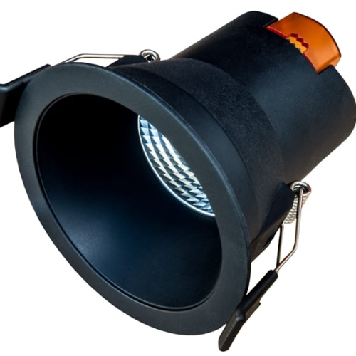 Tro- 136-107 Inb. Spot Rond 3000K Ip44 Zwart 6W 830 Dim 40Gr 103(91)X7