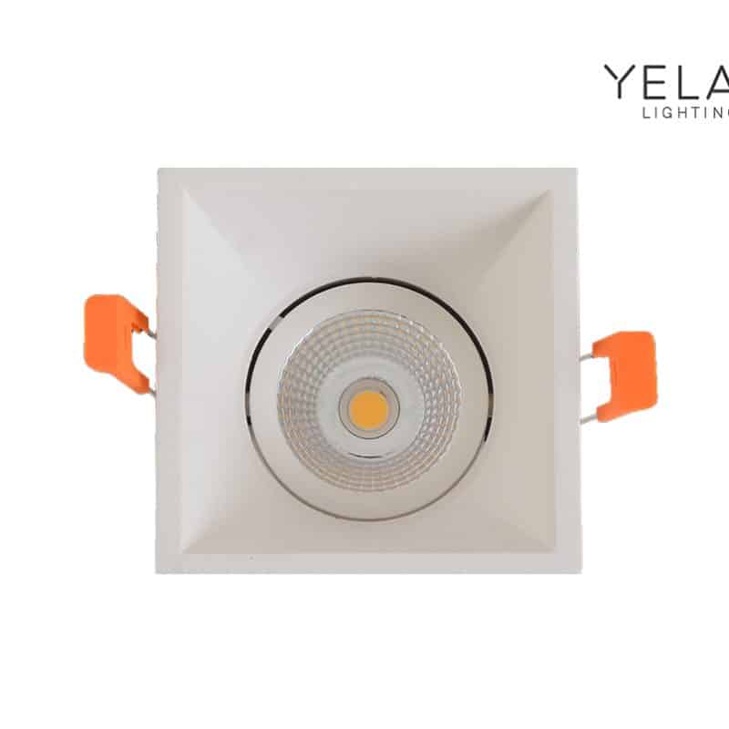 Yela- Louvre Inb. Spot Led Vier Wit 7W Dim 700L DTW 60Gr 10x10 Ip44