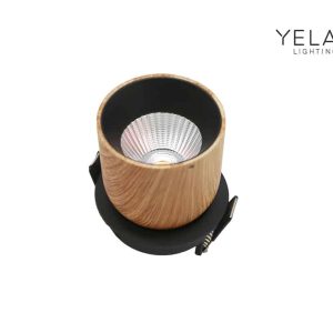 Yela- Jade Cilinder Inb. Spot Led Hout/zwart 8W Dim 36Gr 78(70mm) DTW - Afbeelding 3