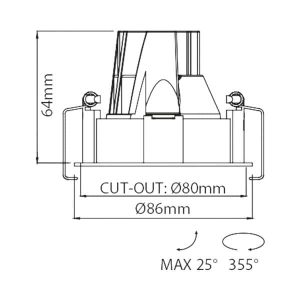Karizma Inb. Dea Carmenta S WH/GO 8.5W 840L 927 40Gr 86(80)x64mm IP20 - Afbeelding 3