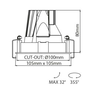 Karizma Inb. Dea Ceres M WH/GO 12.5W 1160L 927 40Gr 105x105(100)x80mm - Afbeelding 3