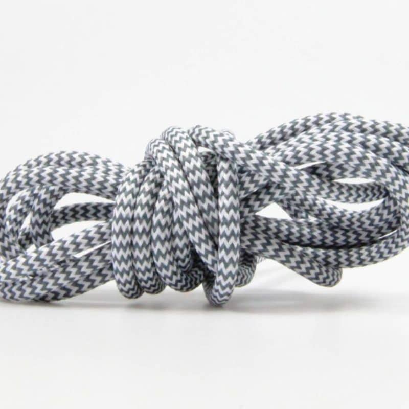 Vmvs TT-92 Omvlochten Stof 2X0.75Mm Crosswalk  L=9meter wit/grijs