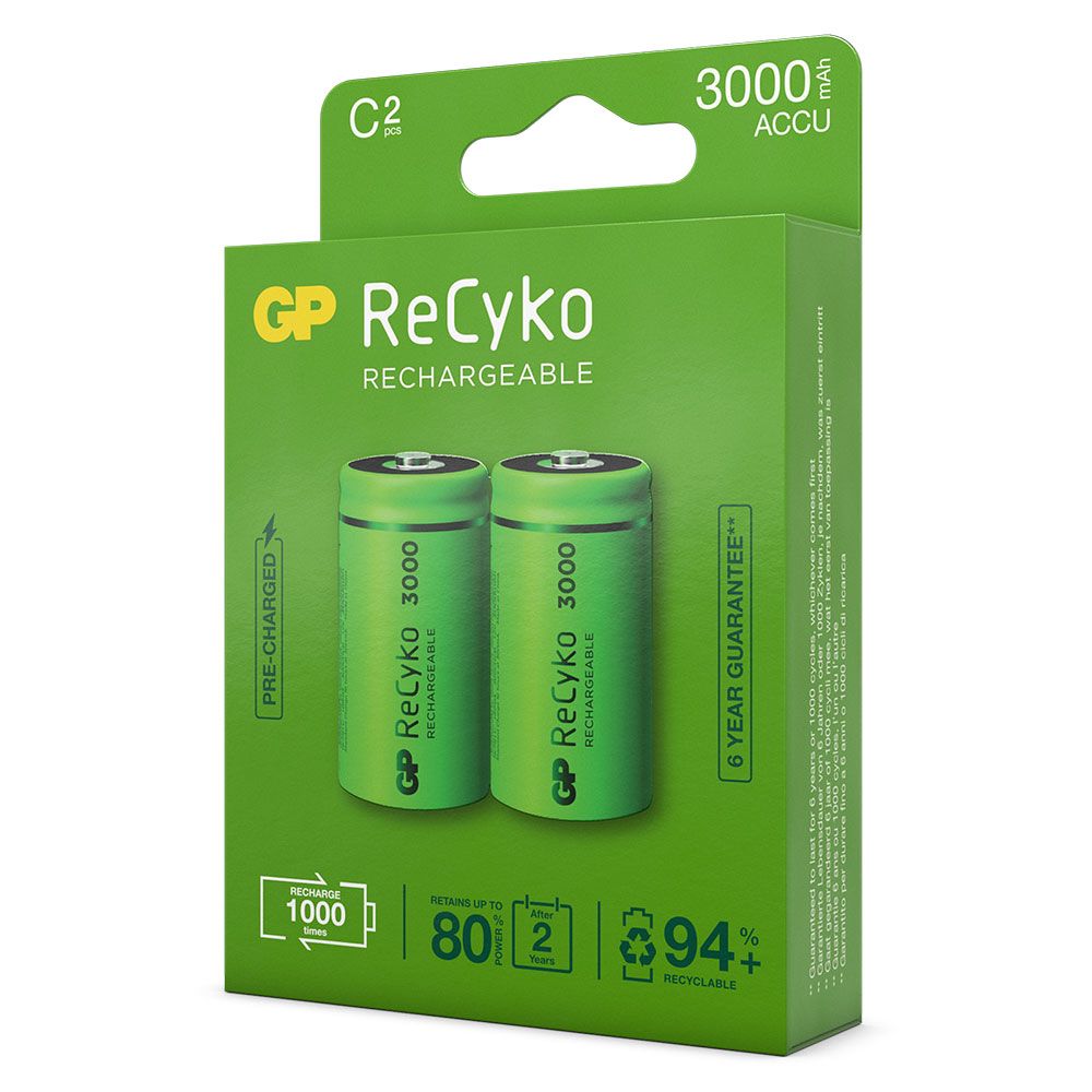 G.P Batterij Oplaadbaar Recyko+C-Cell R14 Staaf Bls2